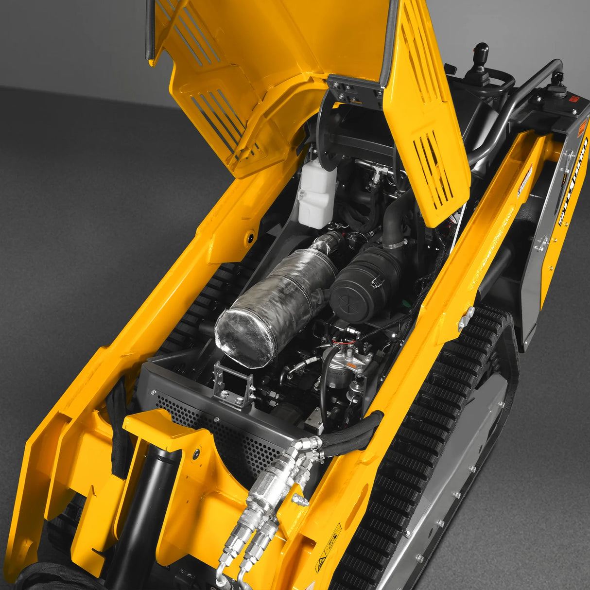 Mini Skid Steer Stand On Compact Track Loader ( 4 in 1 bucket included ) with 25HP KUBOTA D1105 Diesel Engine, Common Industry Interface (CII), CROBA STL1000