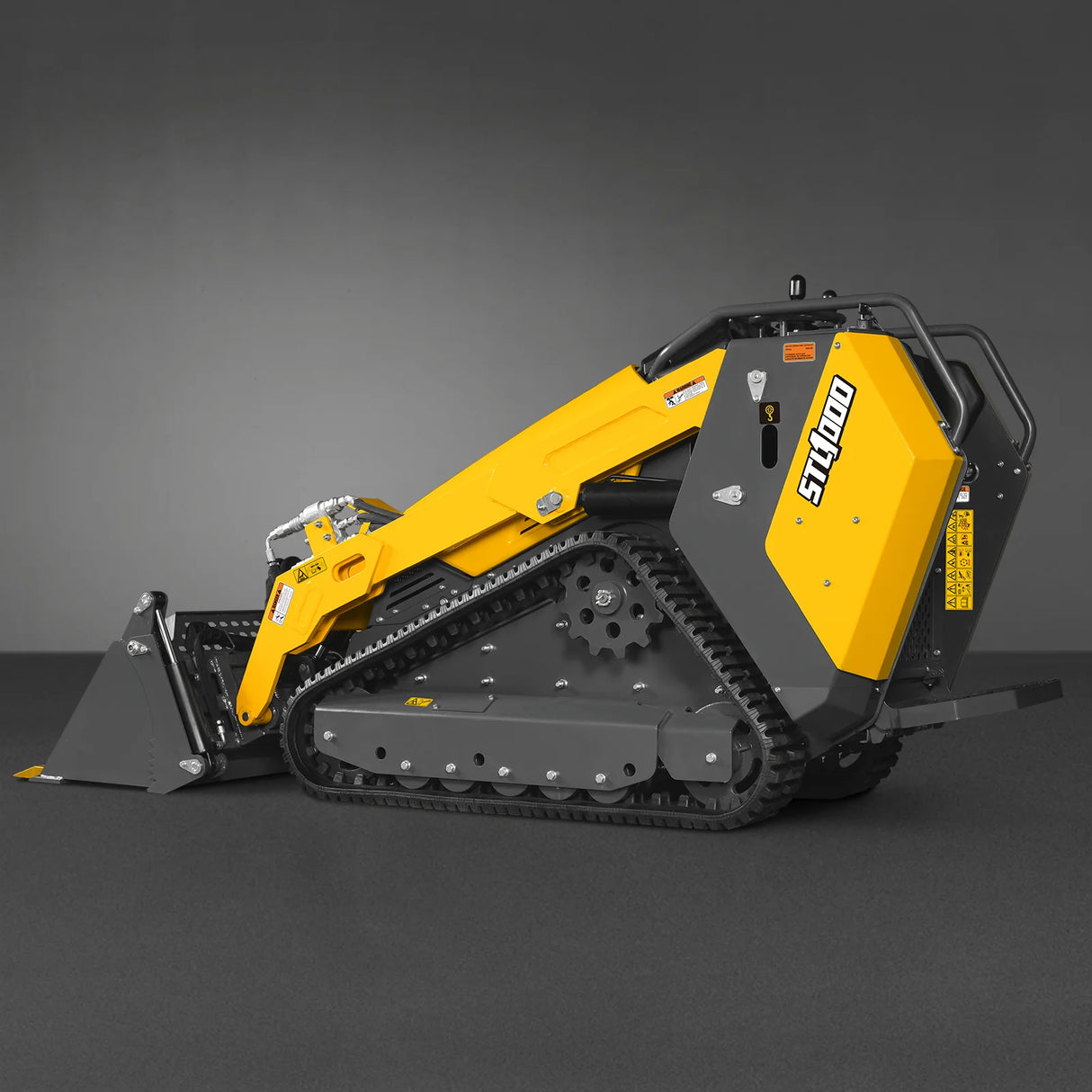 Mini Skid Steer Stand On Compact Track Loader ( 4 in 1 bucket included ) with 25HP KUBOTA D1105 Diesel Engine, Common Industry Interface (CII), CROBA STL1000