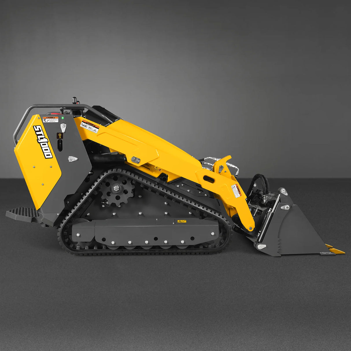 Mini Skid Steer Stand On Compact Track Loader ( 4 in 1 bucket included ) with 25HP KUBOTA D1105 Diesel Engine, Common Industry Interface (CII), CROBA STL1000