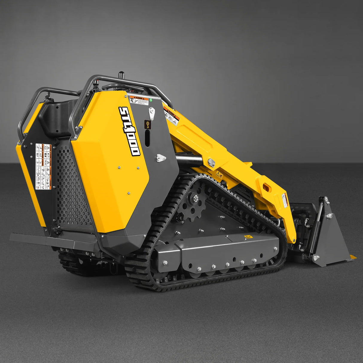 Mini Skid Steer Stand On Compact Track Loader ( 4 in 1 bucket included ) with 25HP KUBOTA D1105 Diesel Engine, Common Industry Interface (CII), CROBA STL1000