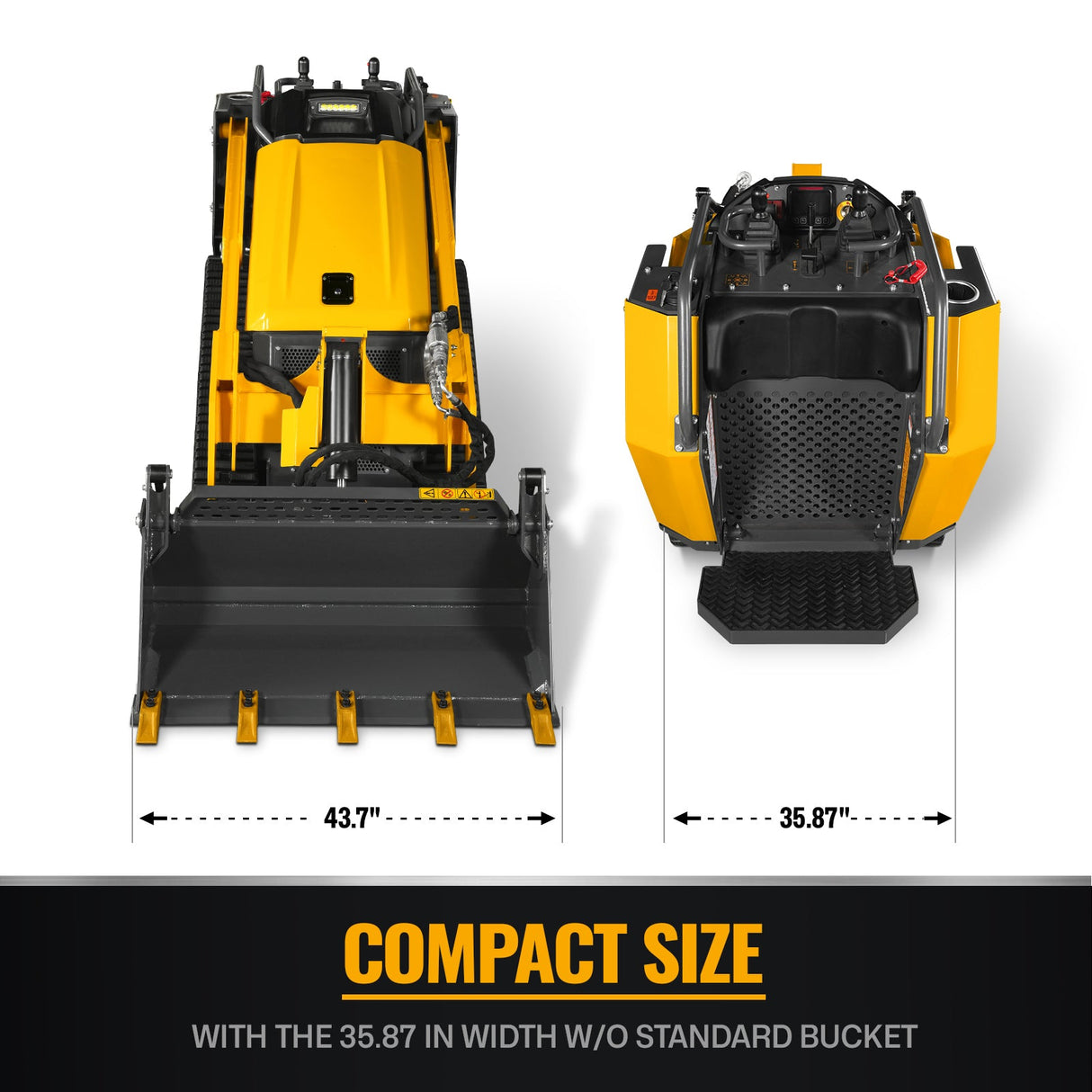 Mini Skid Steer Stand On Compact Track Loader ( 4 in 1 bucket included ) with 25HP KUBOTA D1105 Diesel Engine, Common Industry Interface (CII), CROBA STL1000