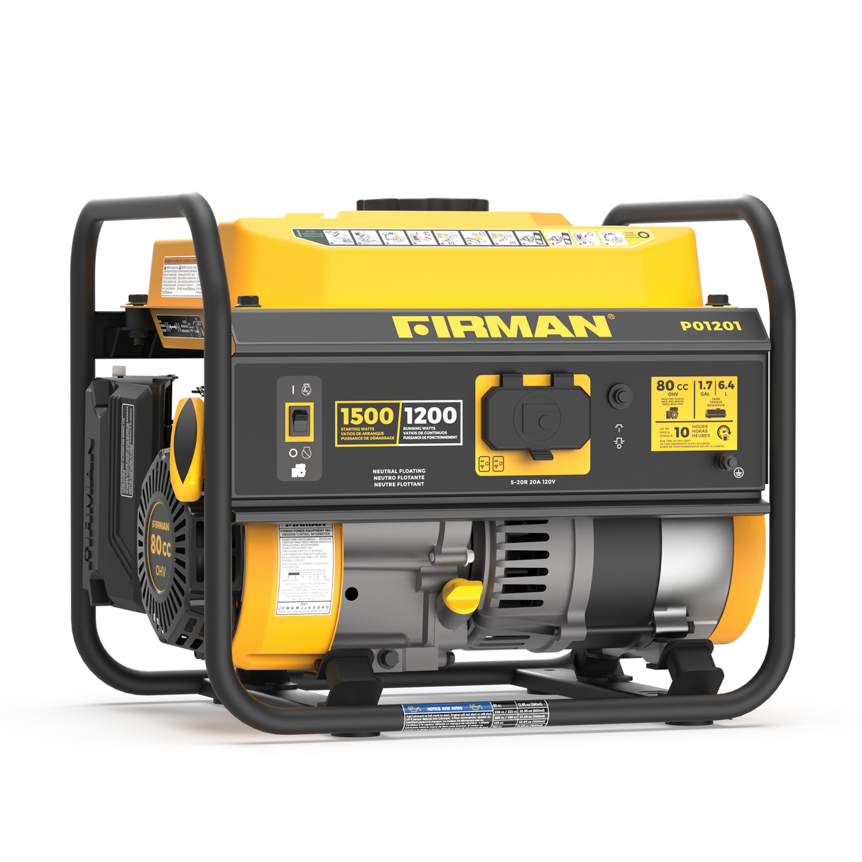 Gas Portable Generator 1500W Recoil Start