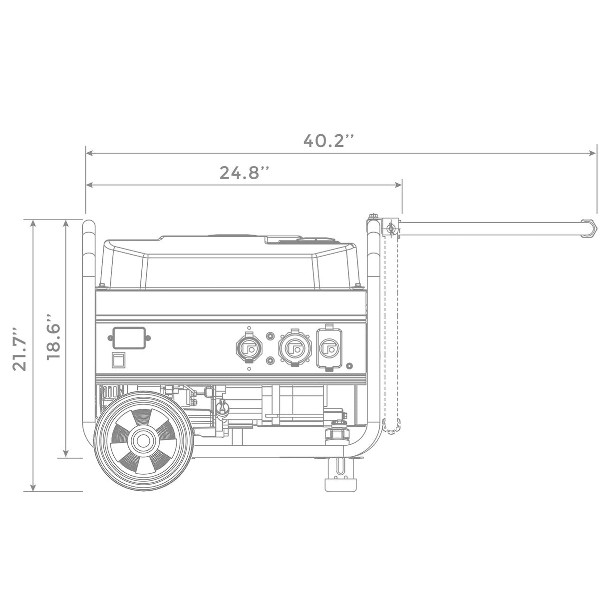 Gas Portable Generator 4450W Recoil Start 120V