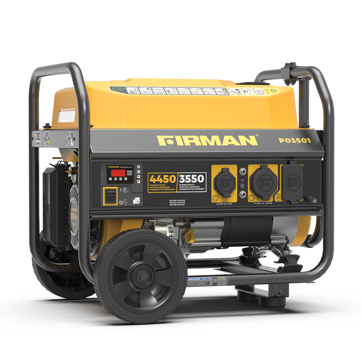Gas Portable Generator 4450W Recoil Start 120V