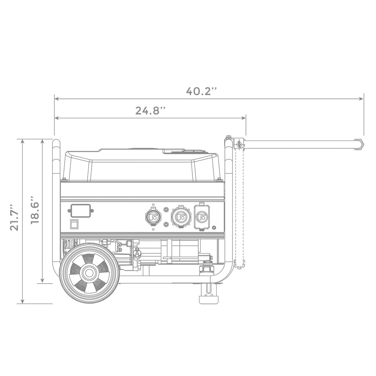 Gas Portable Generator 4450W Recoil Start 120V