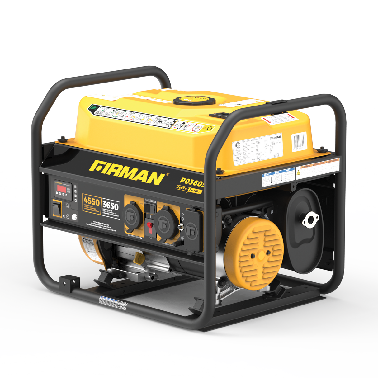 Gas Portable Generator 4550W Recoil Start 120/240V