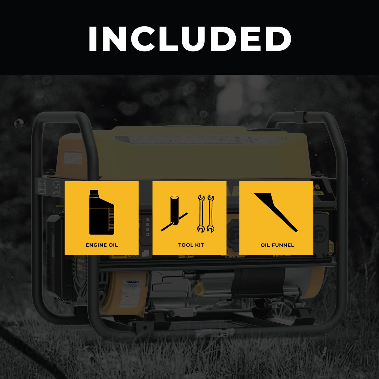 Gas Portable Generator 4550W Recoil Start 120/240V