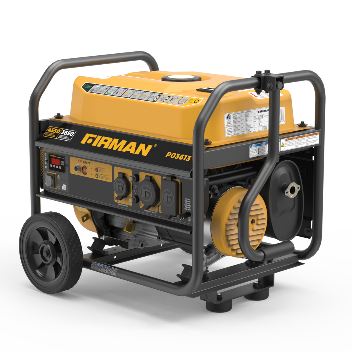 Gas Portable Generator 4550W Recoil Start 120V with CO Alert