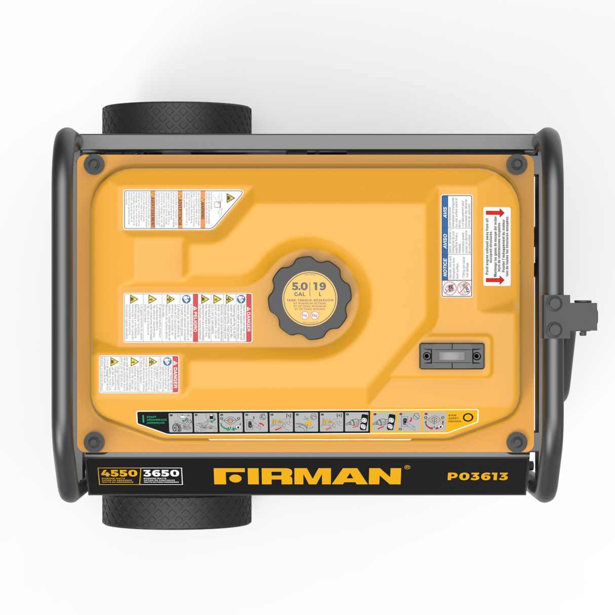 Gas Portable Generator 4550W Recoil Start 120V with CO Alert