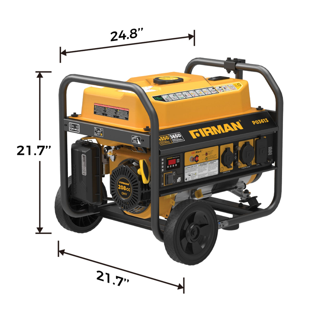 Gas Portable Generator 4550W Recoil Start 120V with CO Alert