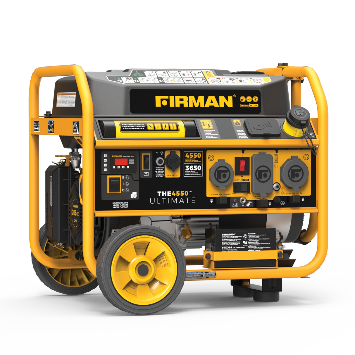 Gas Portable Generator 4550W Remote Start 120/240V