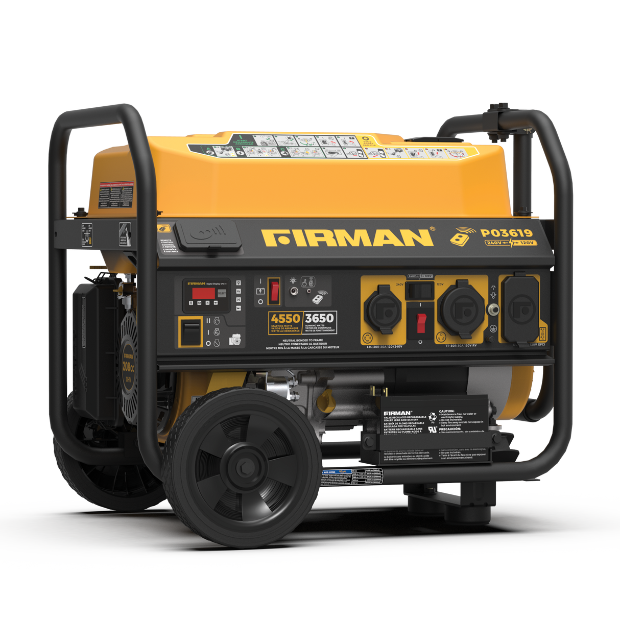 Gas Portable Generator 4550W Remote Start 120/240V