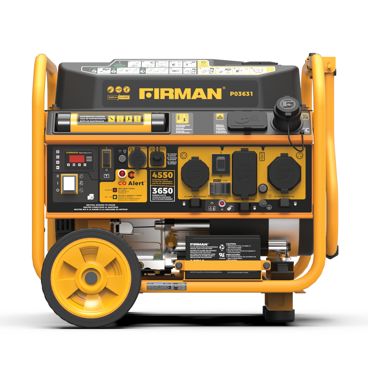 Gas Portable Generator 4550W Remote Start 120/240V with CO alert