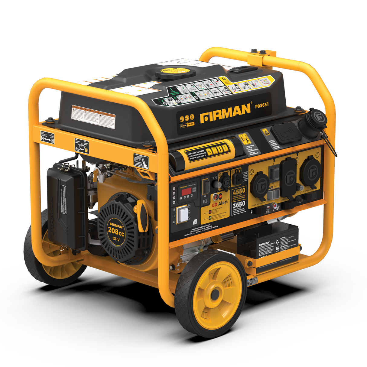 Gas Portable Generator 4550W Remote Start 120/240V with CO alert