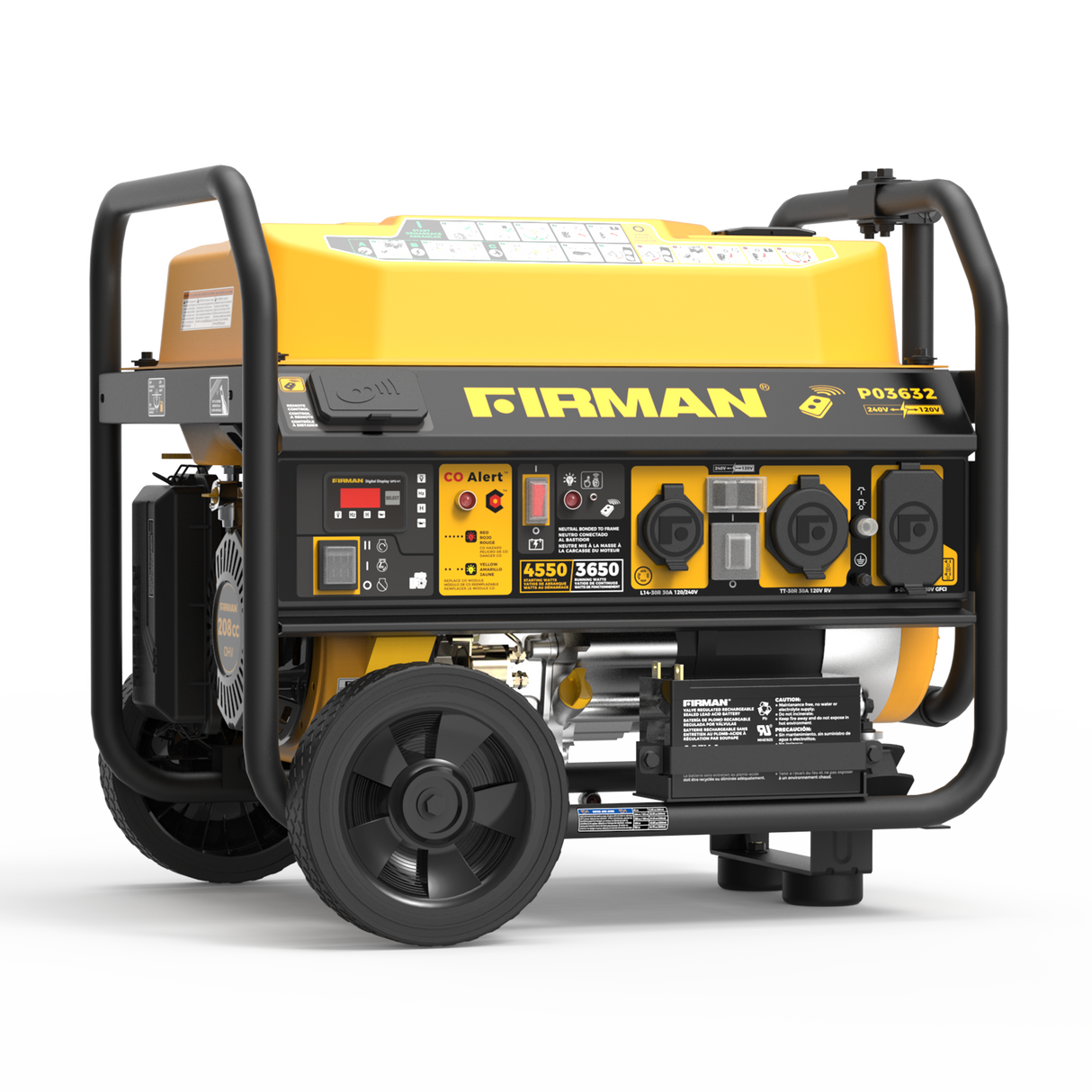 Gas Portable Generator 4550/3650W Remote Start 120/240V CO Alert