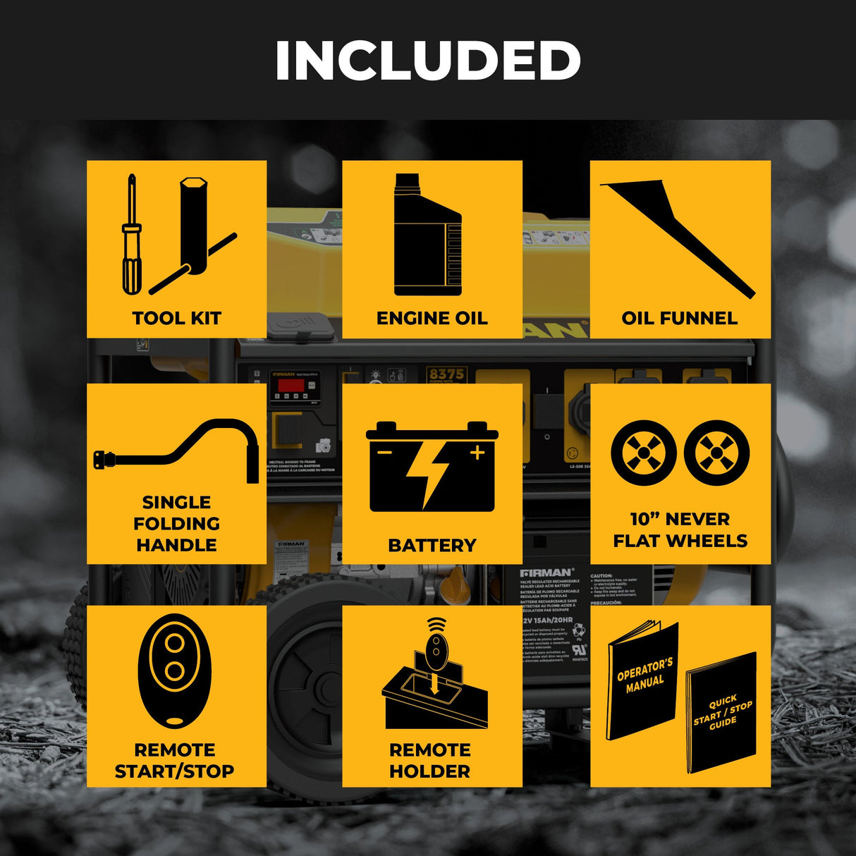 GAS PORTABLE GENERATOR 8375W REMOTE START 120/240V