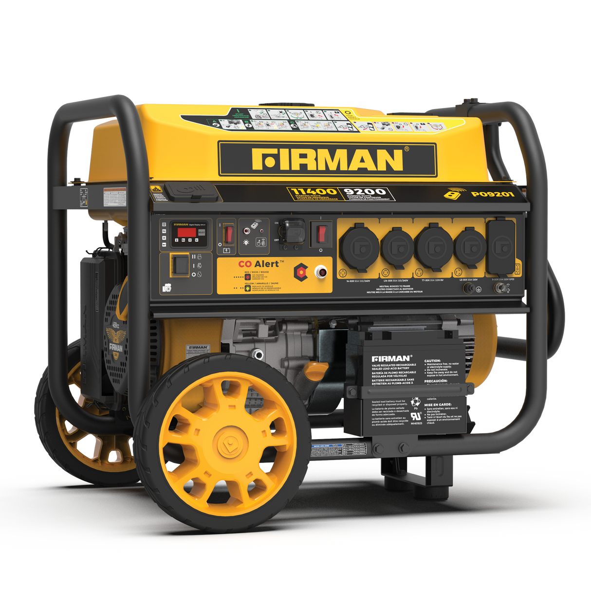 Gas Portable Generator 11400W Remote Start 120/240V with CO alert