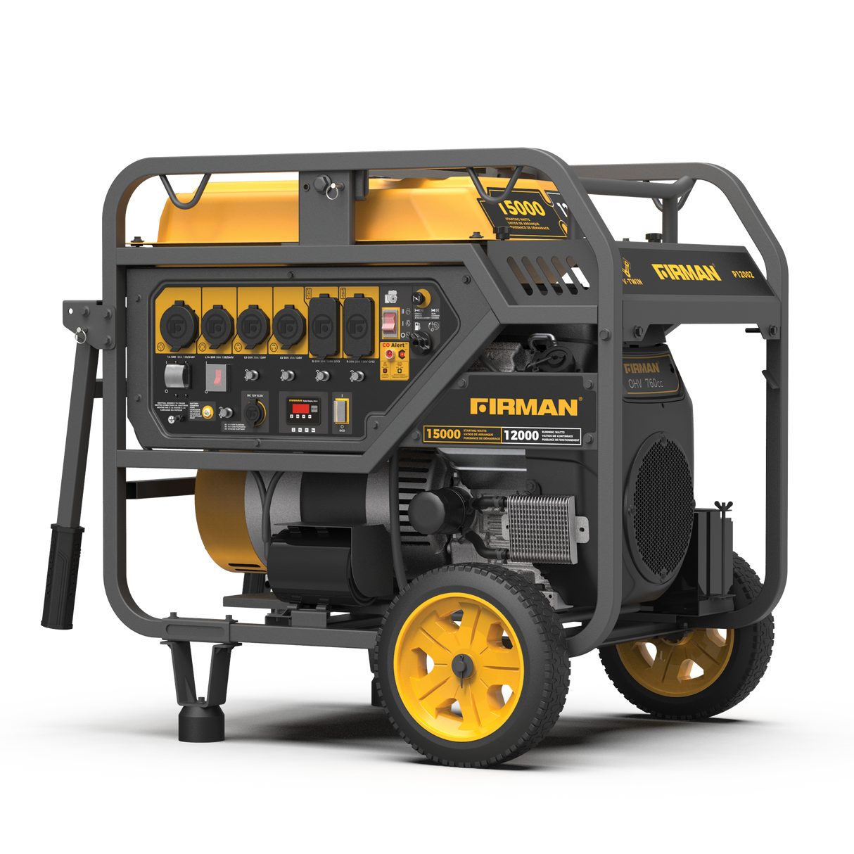 Gas Portable Generator 15000W Electric Start 120/240V with CO Alert