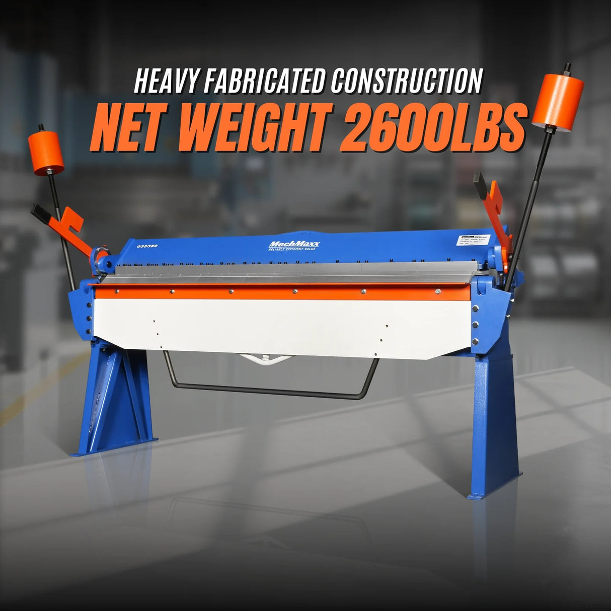 MechMaxx 80-inch Manual Sheet Metal Brake - 12 Gauge Bending Capacity, Adjustable Fingers, 6 Ft. Heavy-Duty Steel Construction for Precision Bending PB8012