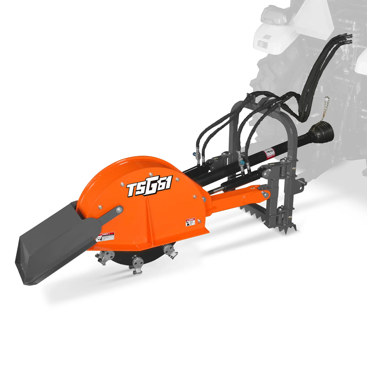 24'' Cutting Wheel Hydraulic Cylinders Stump Grinder, (PTO Shaft Included with Slip Clutch) , 35-60hp, TSG61