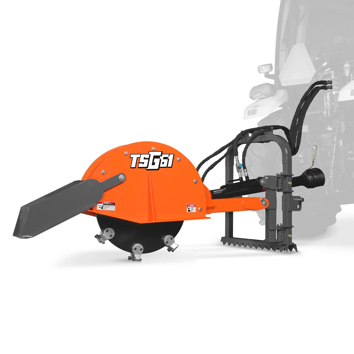 24'' Cutting Wheel Hydraulic Cylinders Stump Grinder, (PTO Shaft Included with Slip Clutch) , 35-60hp, TSG61