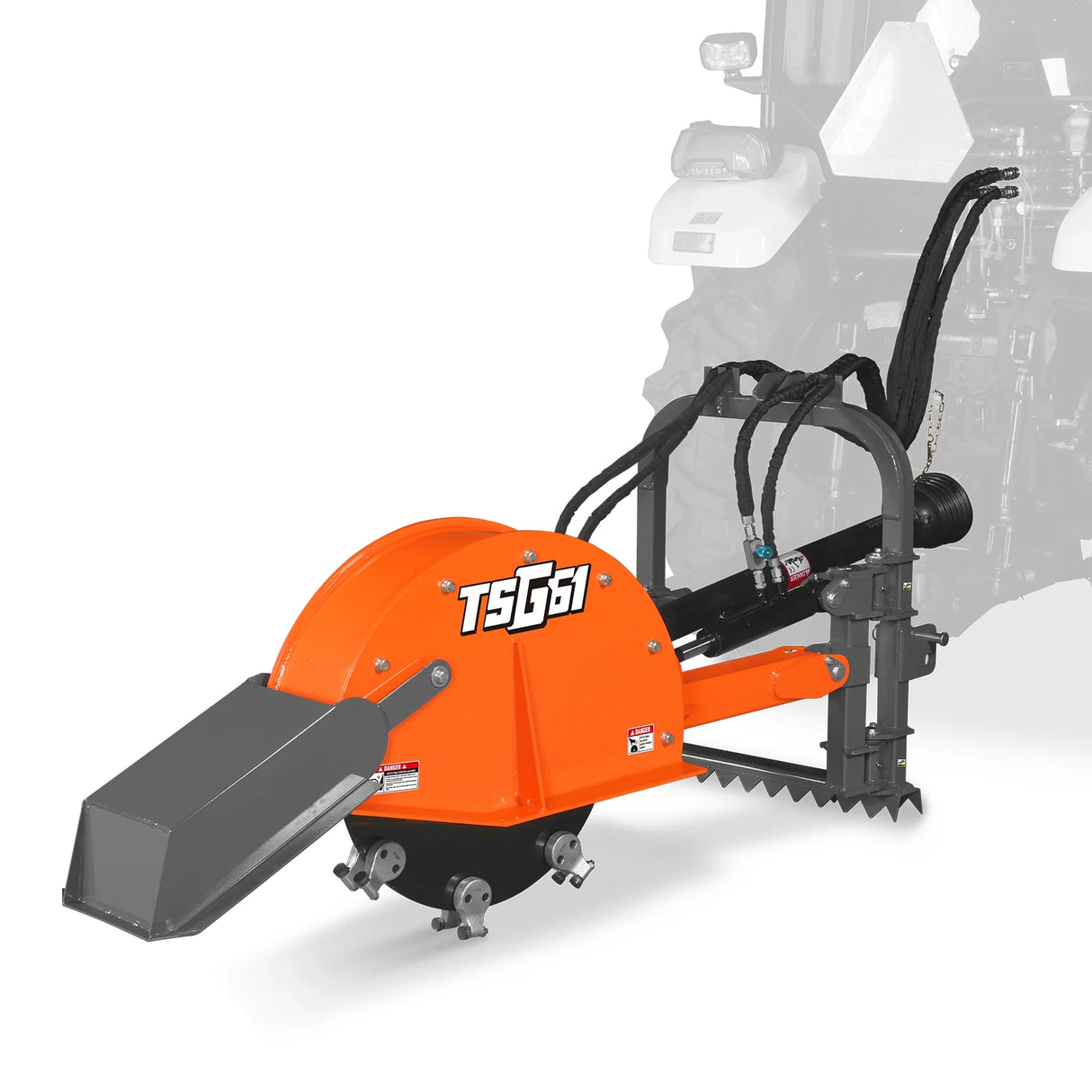 24'' Cutting Wheel Hydraulic Cylinders Stump Grinder, (PTO Shaft Included with Slip Clutch) , 35-60hp, TSG61