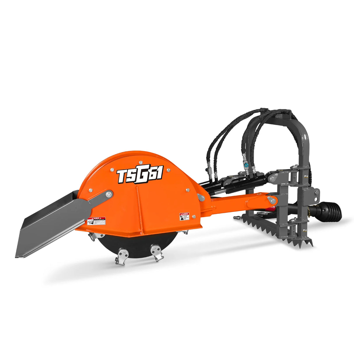 24'' Cutting Wheel Hydraulic Cylinders Stump Grinder, (PTO Shaft Included with Slip Clutch) , 35-60hp, TSG61