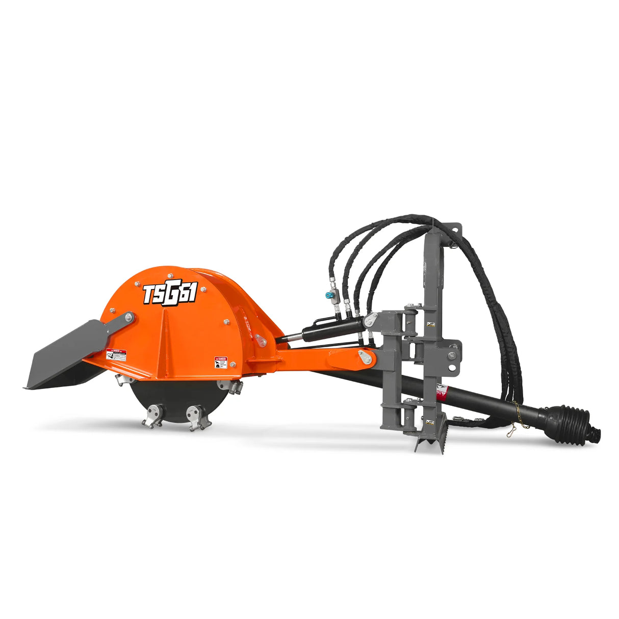 24'' Cutting Wheel Hydraulic Cylinders Stump Grinder, (PTO Shaft Included with Slip Clutch) , 35-60hp, TSG61