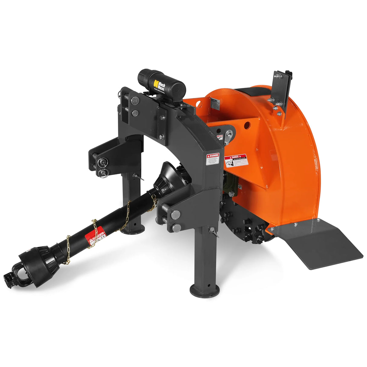MechMaxx 3-Point PTO Stump Grinder with 44 Carbide Teeth (PTO Shaft Included with Slip Clutch), for 35-80HP Tractor, SG28 – Orange