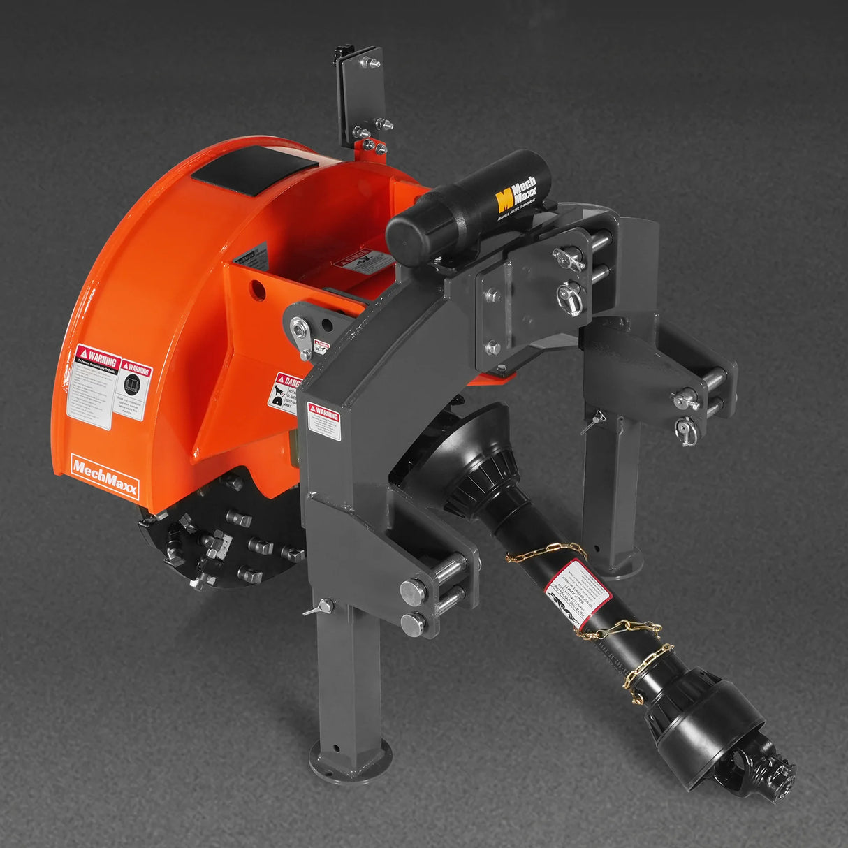MechMaxx 3-Point PTO Stump Grinder with 44 Carbide Teeth (PTO Shaft Included with Slip Clutch), for 35-80HP Tractor, SG28 – Orange