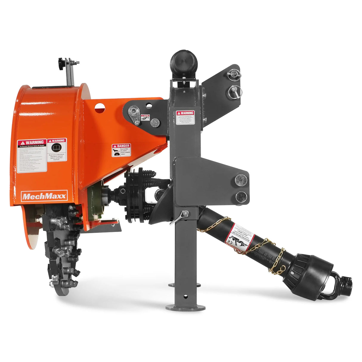 MechMaxx 3-Point PTO Stump Grinder with 44 Carbide Teeth (PTO Shaft Included with Slip Clutch), for 35-80HP Tractor, SG28 – Orange