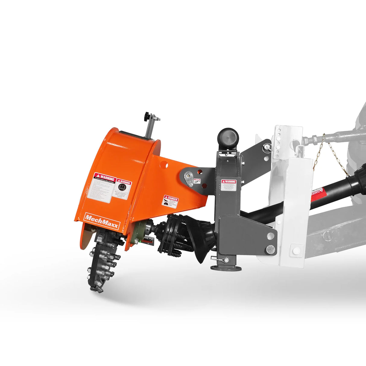 MechMaxx 3-Point PTO Stump Grinder with 44 Carbide Teeth (PTO Shaft Included with Slip Clutch), for 35-80HP Tractor, SG28 – Orange