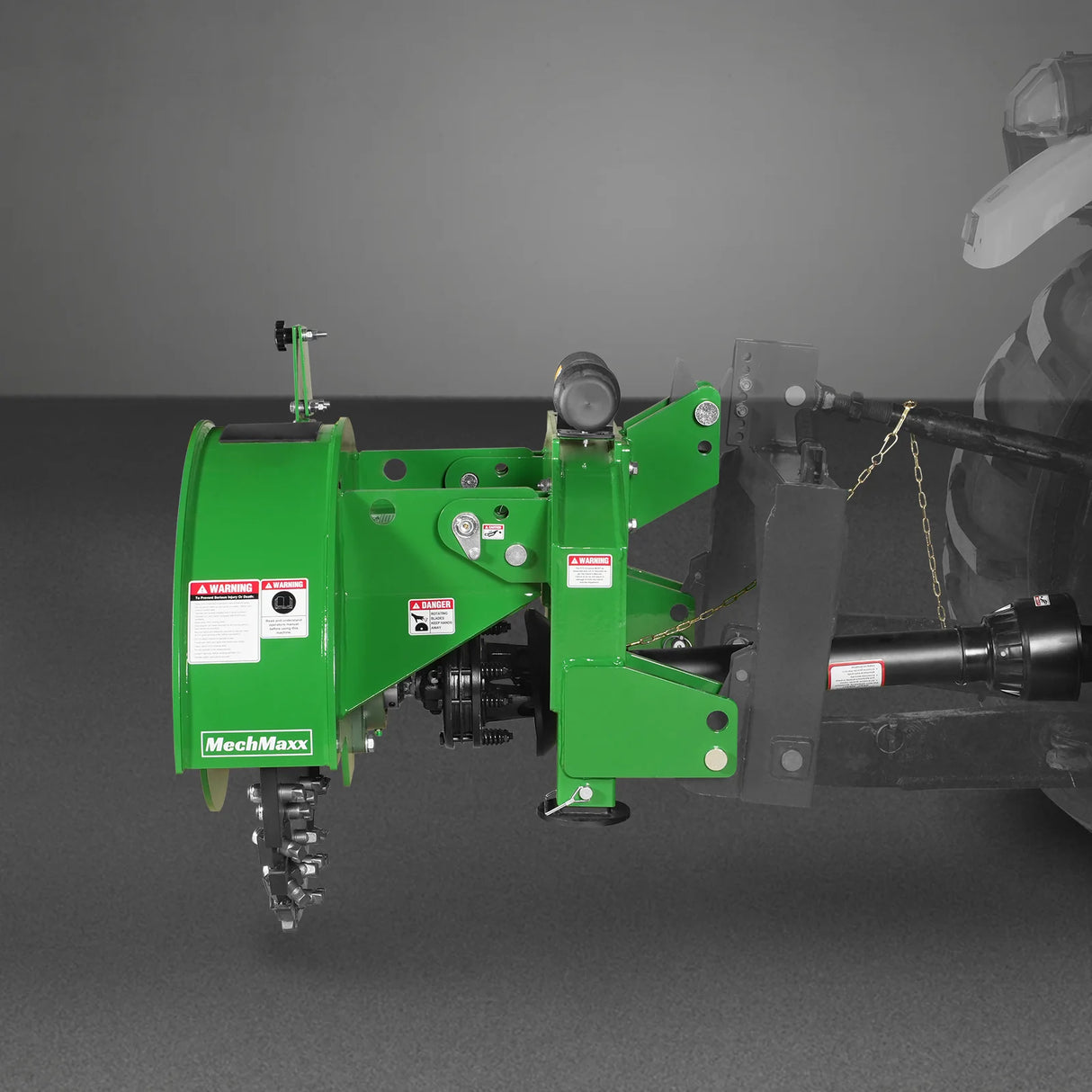 MechMaxx 3-Point PTO Stump Grinder with 44 Carbide Teeth (PTO Shaft Included with Slip Clutch), for 35-80HP Tractor, SG28 – Green