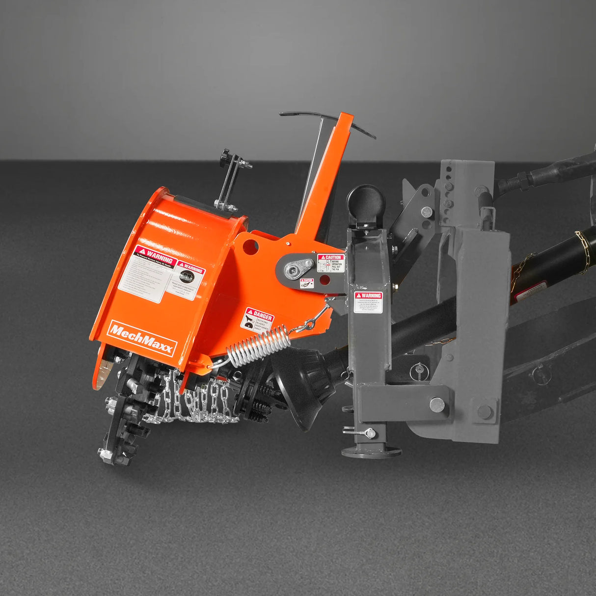 MechMaxx 3-Point PTO Stump Grinder with 34 Carbide Teeth (PTO Shaft Included with Slip Clutch), for 15-45HP Tractor, SG24PRO – Orange