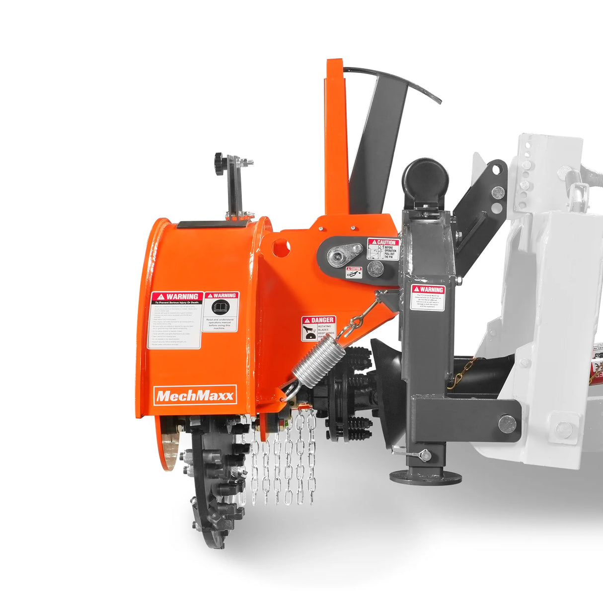 MechMaxx 3-Point PTO Stump Grinder with 34 Carbide Teeth (PTO Shaft Included with Slip Clutch), for 15-45HP Tractor, SG24PRO – Orange