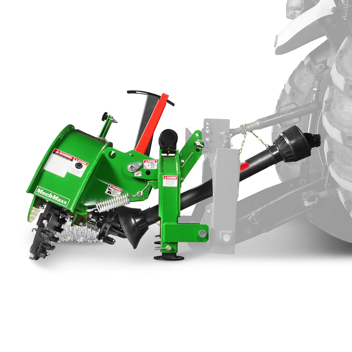 MechMaxx 3-Point PTO Stump Grinder with 34 Carbide Teeth (PTO Shaft Included with Slip Clutch), for 15-45HP Tractor, SG24PRO – Green