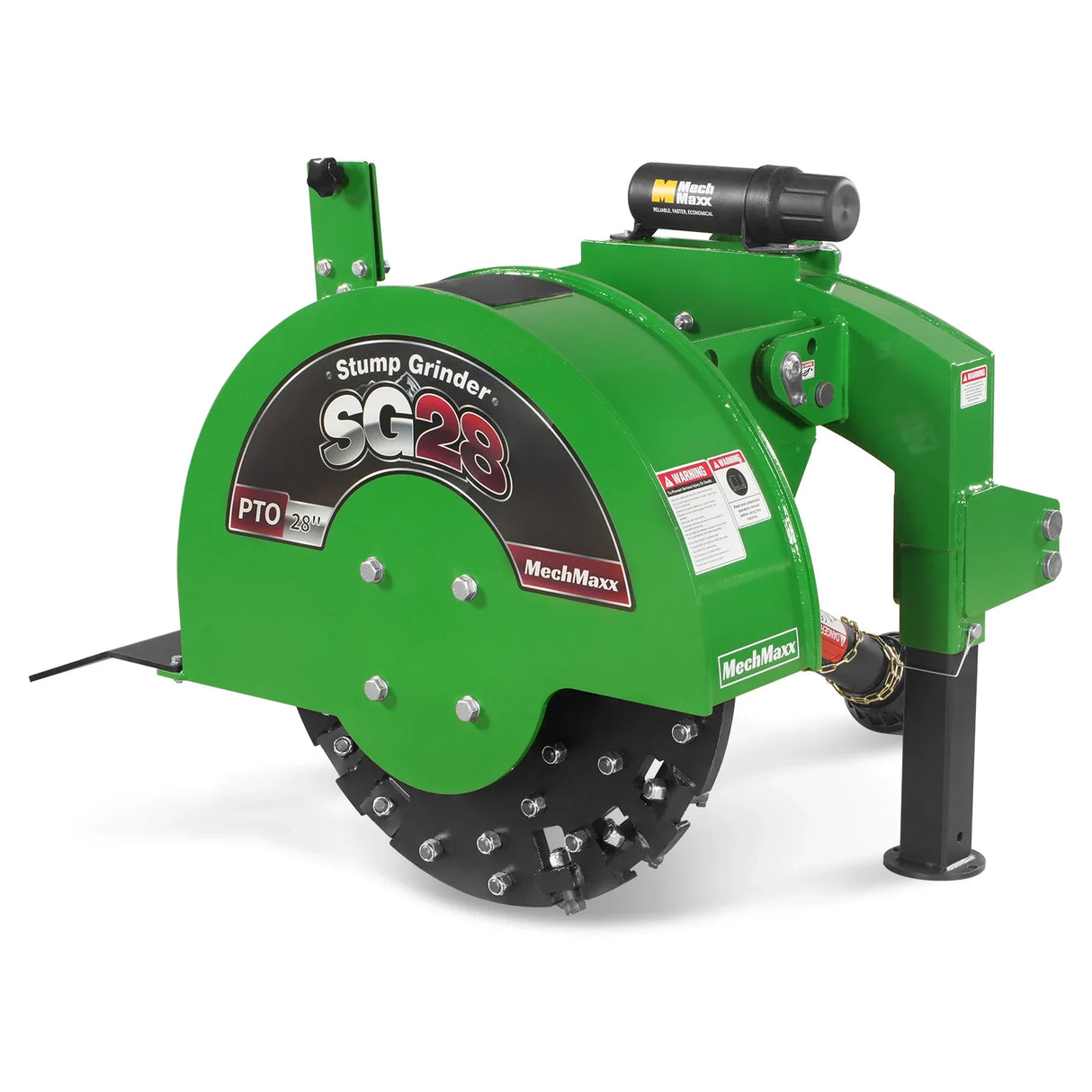 MechMaxx 3-Point PTO Stump Grinder with 44 Carbide Teeth (PTO Shaft Included with Slip Clutch), for 35-80HP Tractor, SG28 – Green