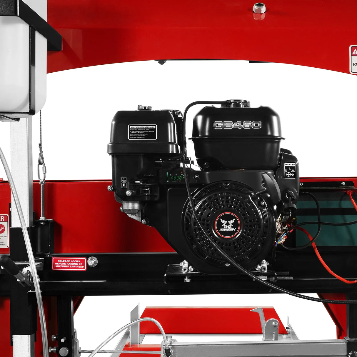 MechMaxx 32" Portable Sawmill, 459cc 15HP E-Start Gasoline Engine, 26.5" Board Width, 13' Track Length, SM-32