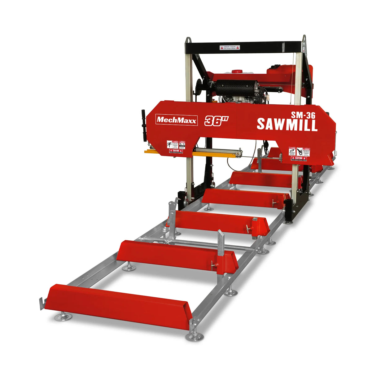 MechMaxx 36" MAX Portable Sawmill, 25HP 688cc HONDA GX690 V-Twin Engine, 36" Board Width, 20' Track Length, (10 x Blades Included), SM-36HMAX