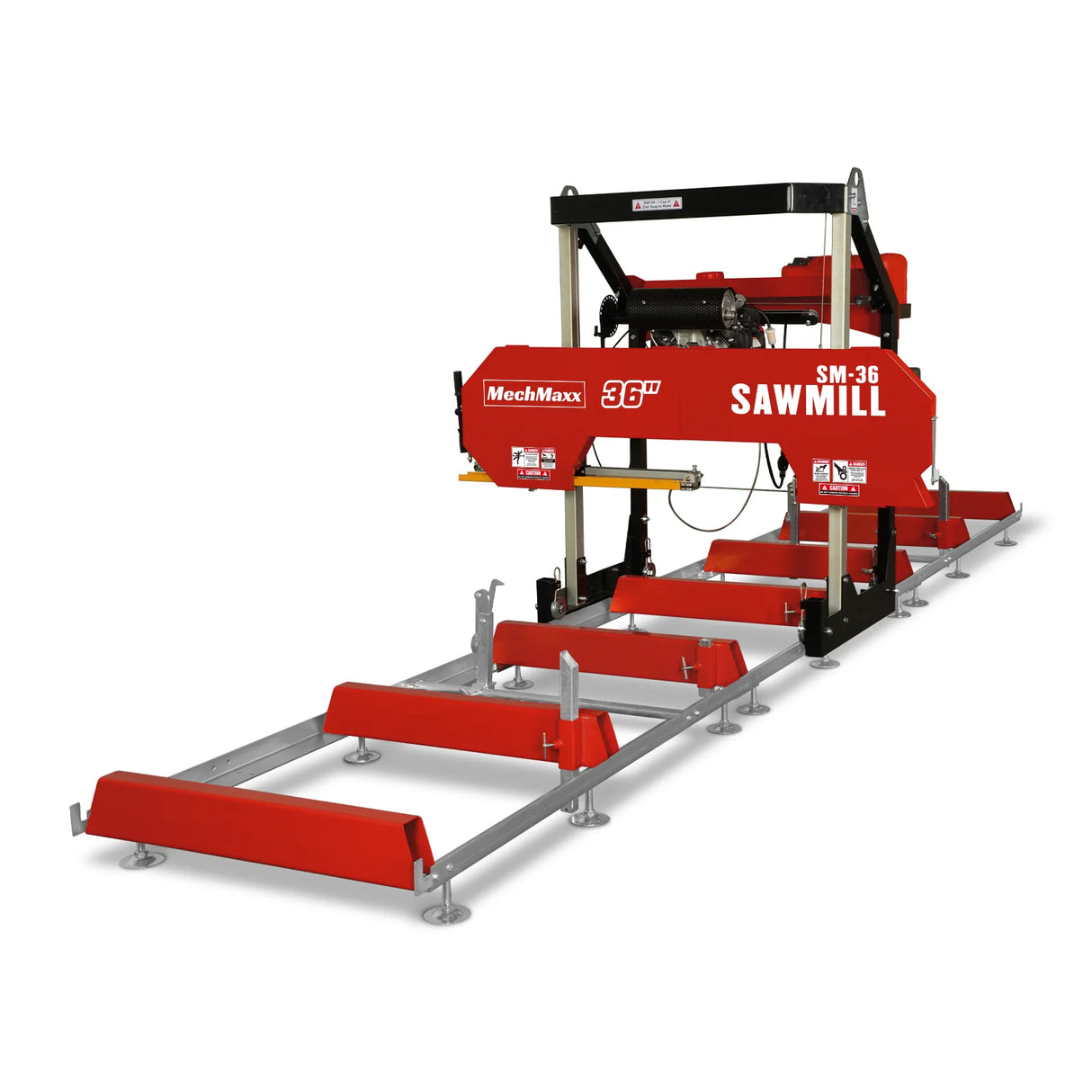 MechMaxx 36" MAX Portable Sawmill, 25HP 688cc HONDA GX690 V-Twin Engine, 36" Board Width, 20' Track Length, (10 x Blades Included), SM-36HMAX