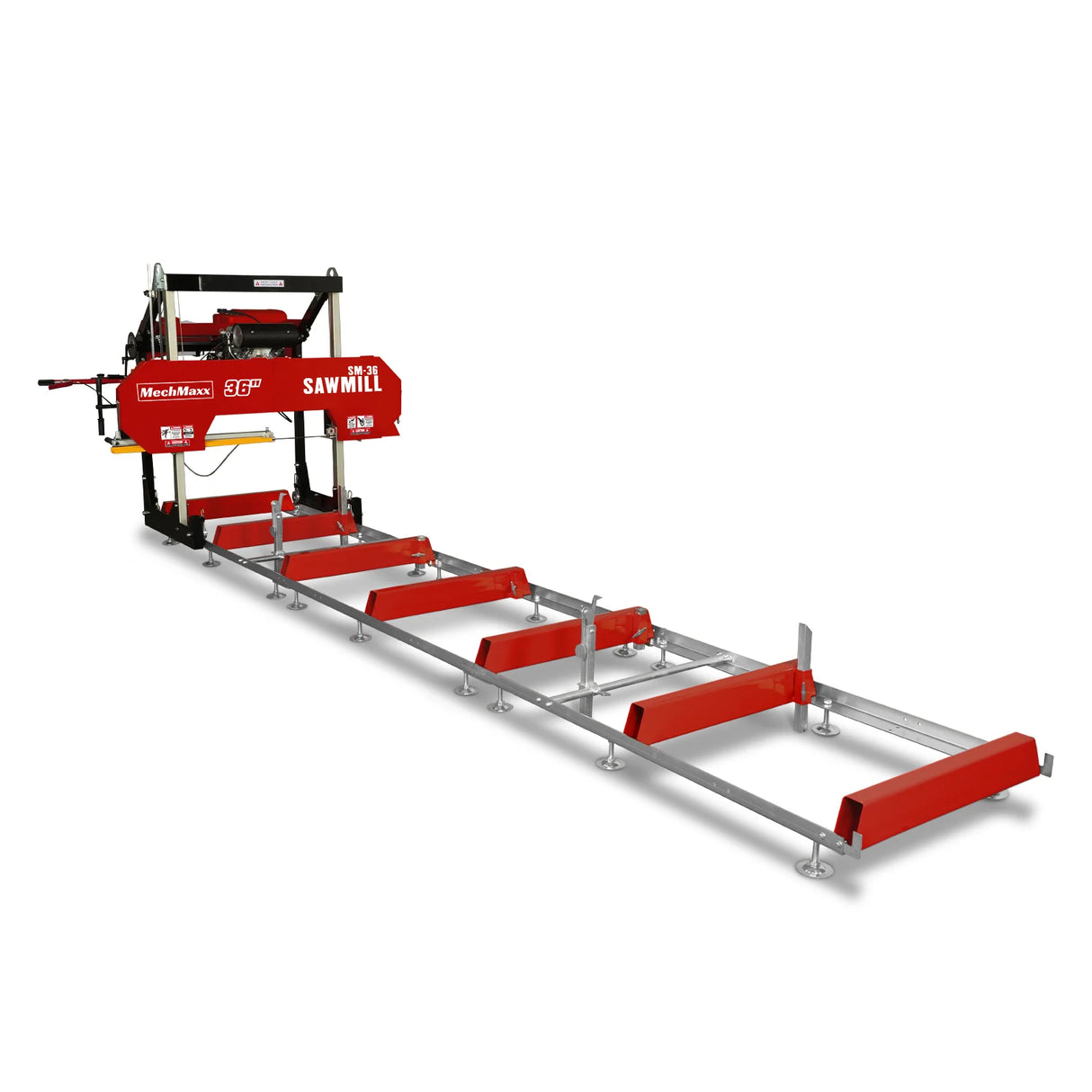 MechMaxx 36" MAX Portable Sawmill, 25HP 688cc HONDA GX690 V-Twin Engine, 36" Board Width, 20' Track Length, (10 x Blades Included), SM-36HMAX