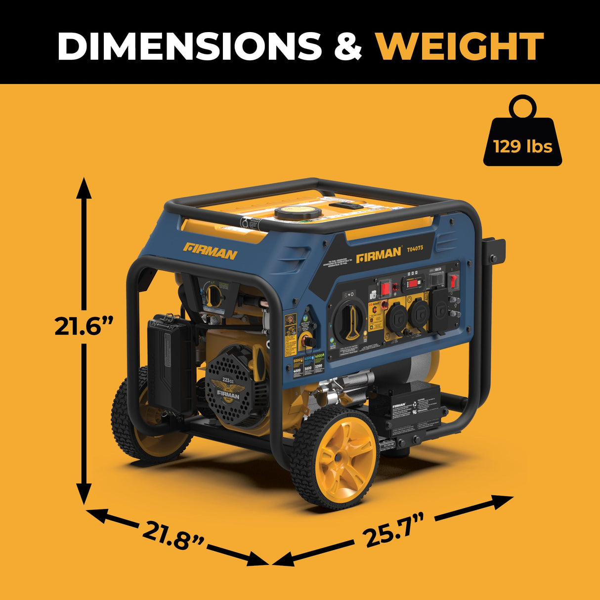 Tri Fuel Portable Generator 4000W Electric Start 120/240V with CO ALERT