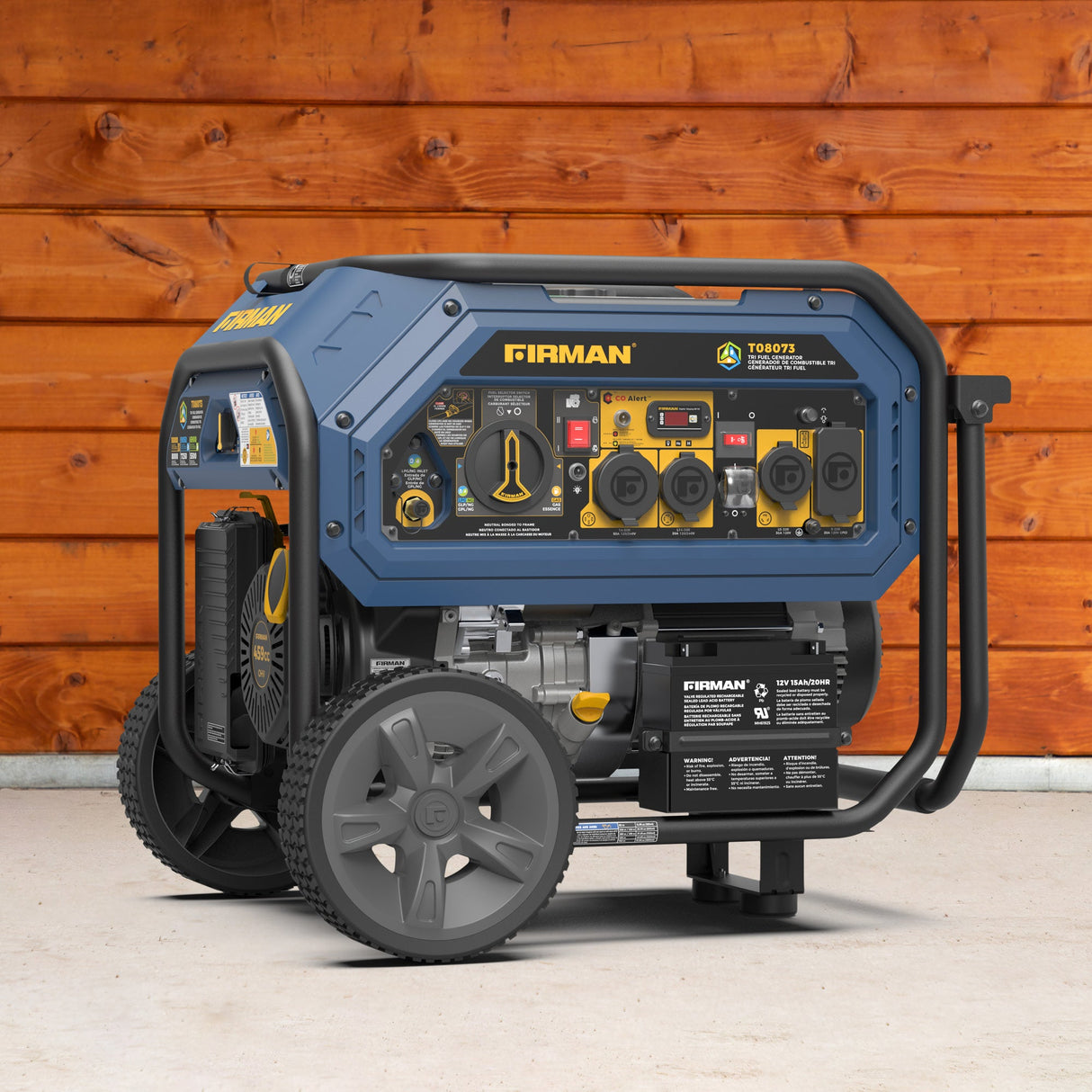 Tri Fuel Portable Generator 10000/8000W Electric Start With CO Alert