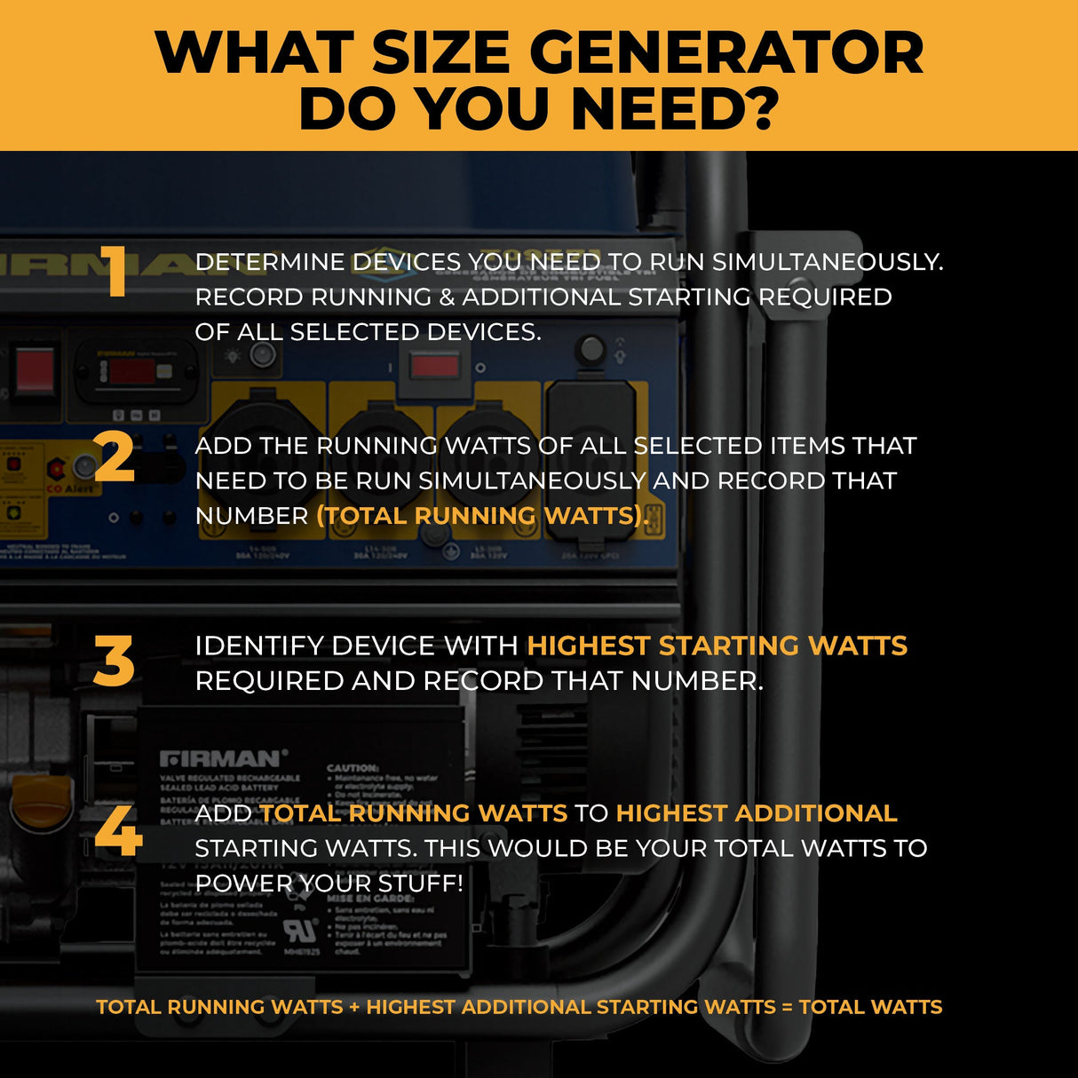 Tri Fuel Portable Generator 11600/9300W Electric Start 120V/240V with Power Cord