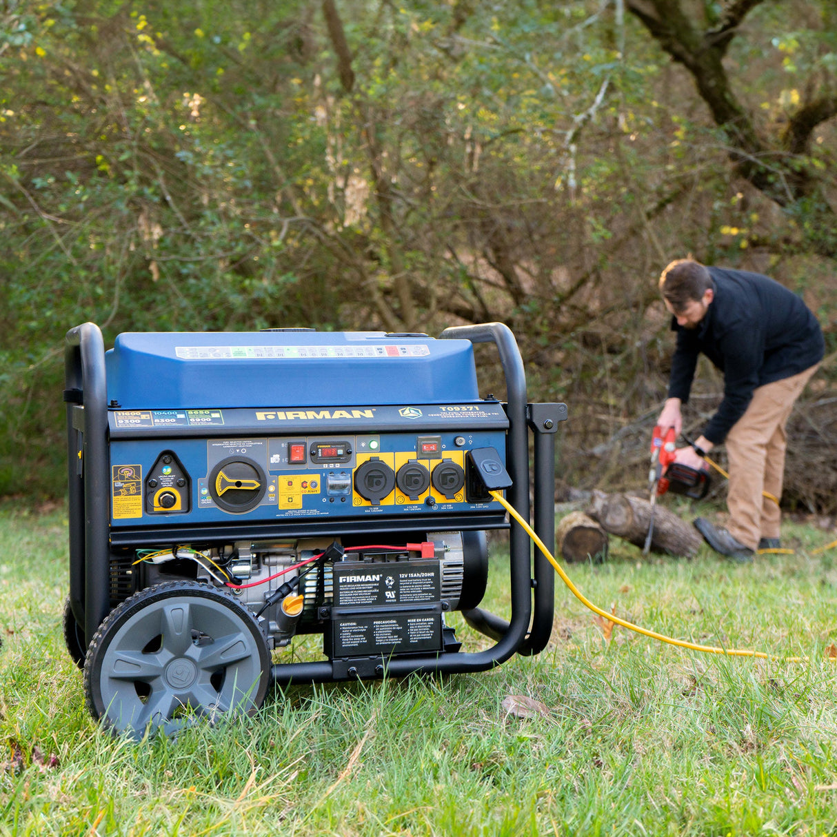 Tri Fuel Portable Generator 11600/9300W Electric Start 120V/240V with Power Cord