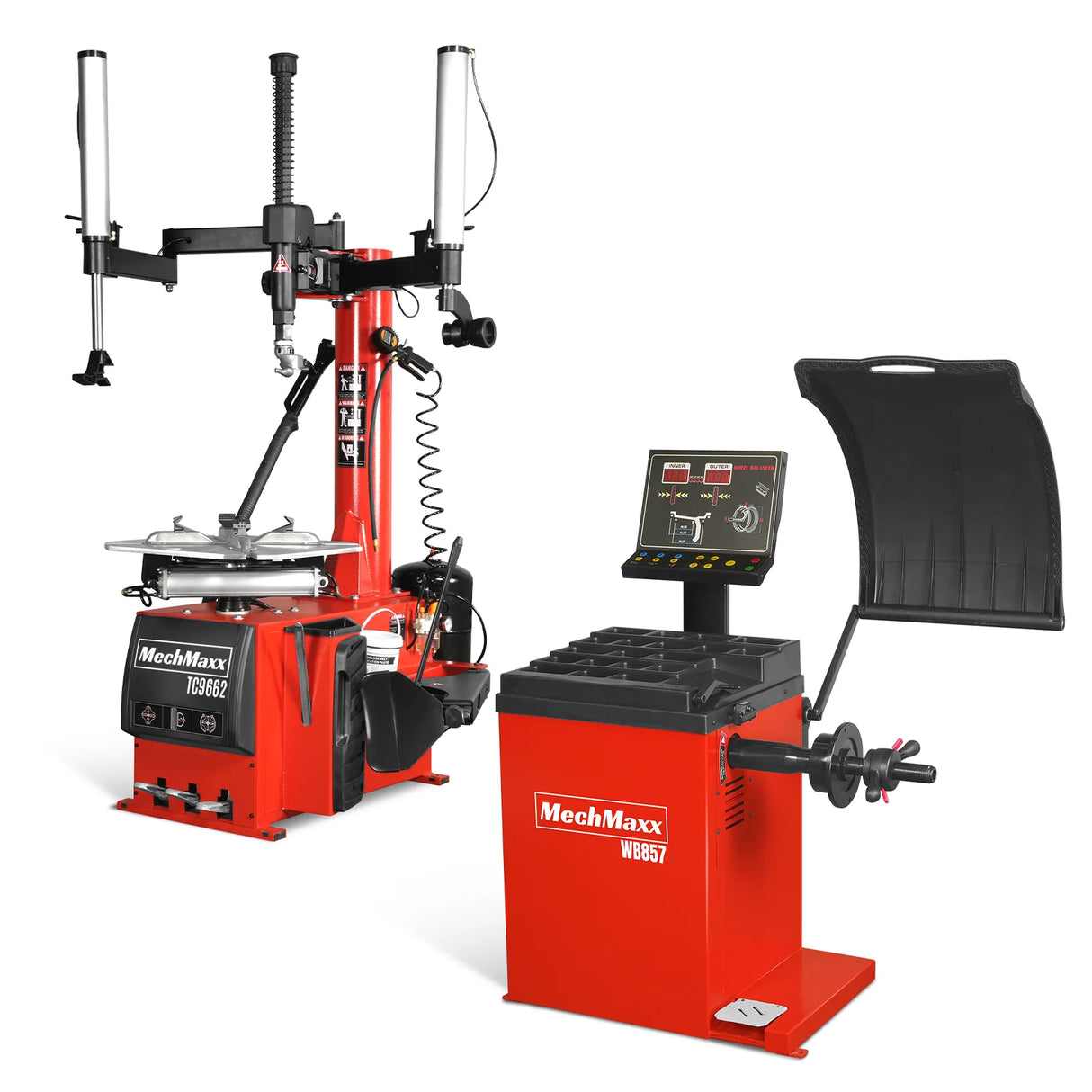 24" Rim Double Assist Arms Tire Changer Wheel Balancer Bundle, TC9662, WB857