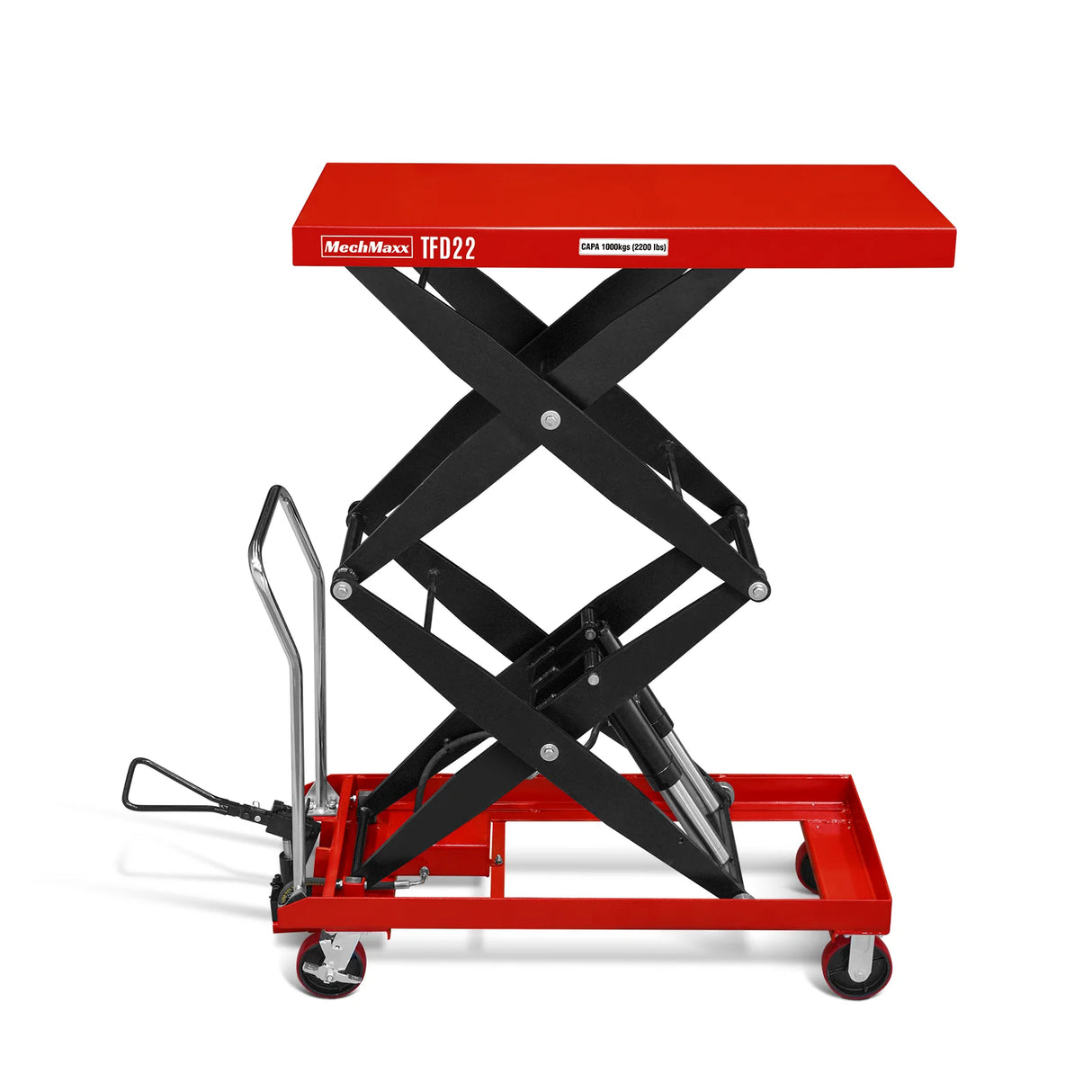 Mobile Double Scissor Lift Table Cart 2200lbs Capacity, Platform Size, 47.2" x 24", Height 66.9" , TFD22