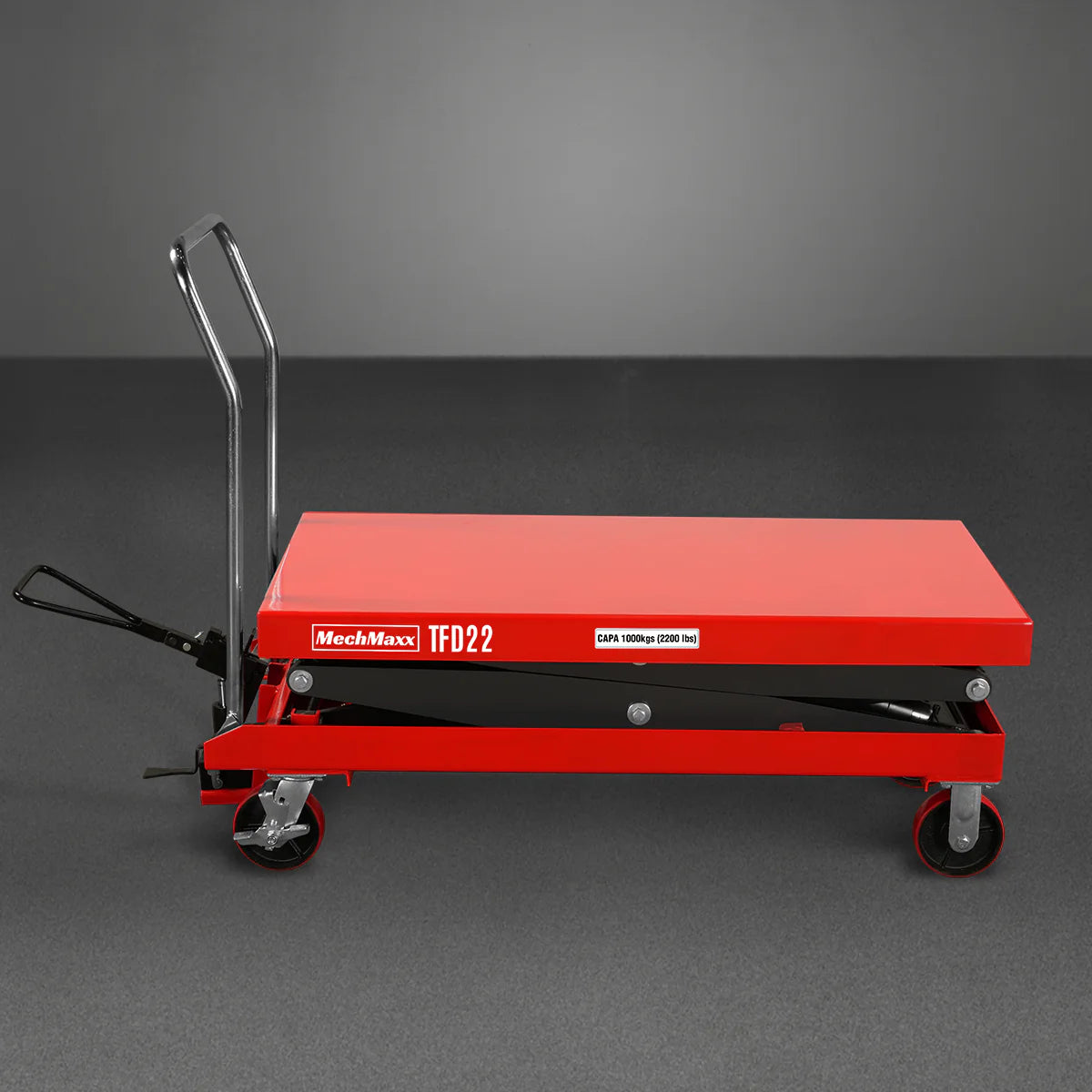 Mobile Double Scissor Lift Table Cart 2200lbs Capacity, Platform Size, 47.2" x 24", Height 66.9" , TFD22