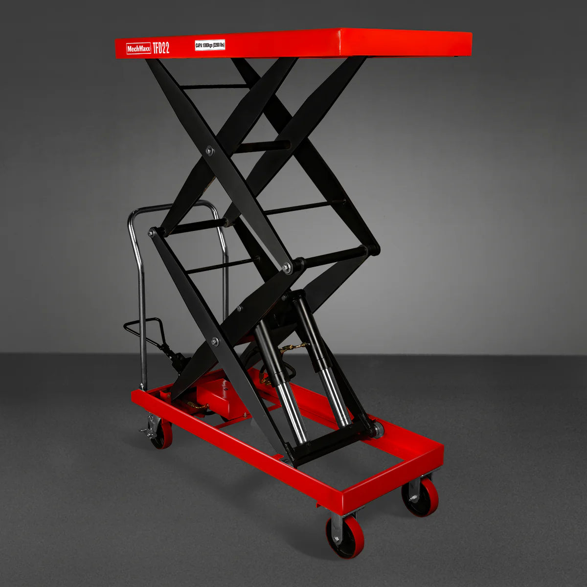 Mobile Double Scissor Lift Table Cart 2200lbs Capacity, Platform Size, 47.2" x 24", Height 66.9" , TFD22