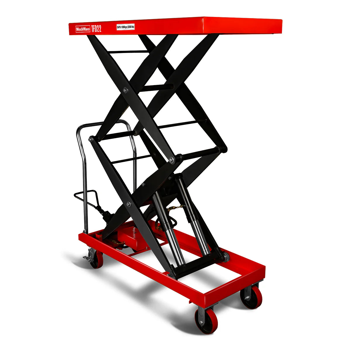 Mobile Double Scissor Lift Table Cart 2200lbs Capacity, Platform Size, 47.2" x 24", Height 66.9" , TFD22